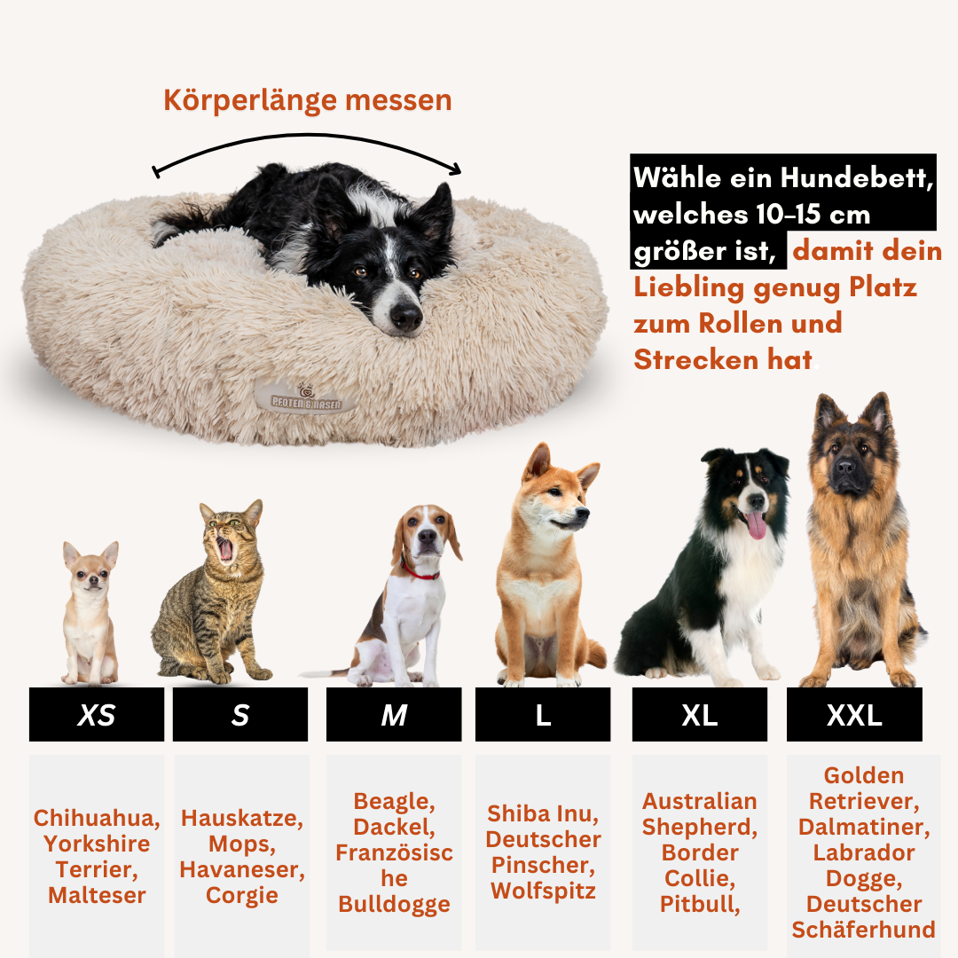 Hund schläft im Donut Hundebett Wolke 7

Flauschiges Hundekissen für kleine Hunde

