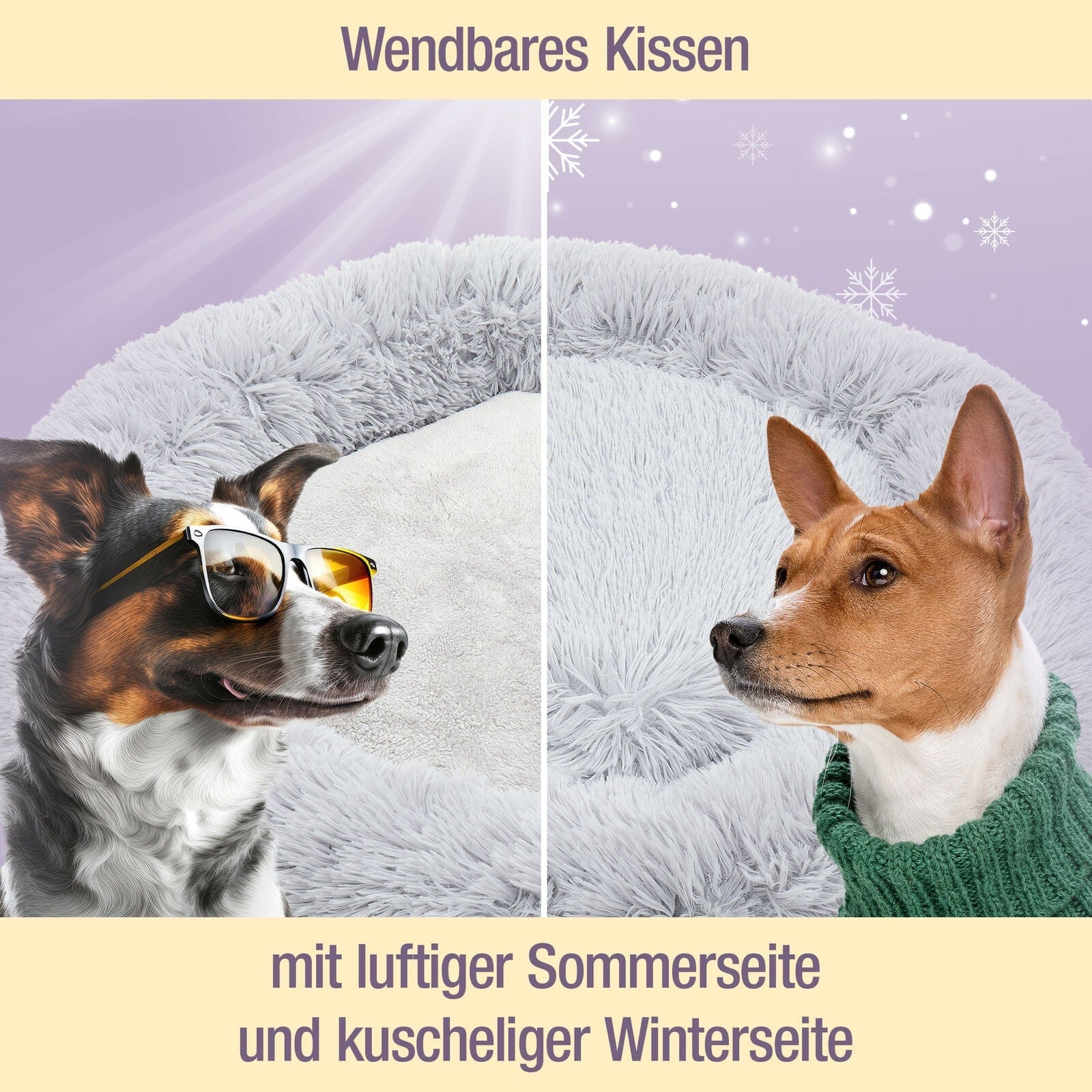 Hund schläft im Donut Hundebett Wolke 7

Flauschiges Hundekissen für kleine Hunde

