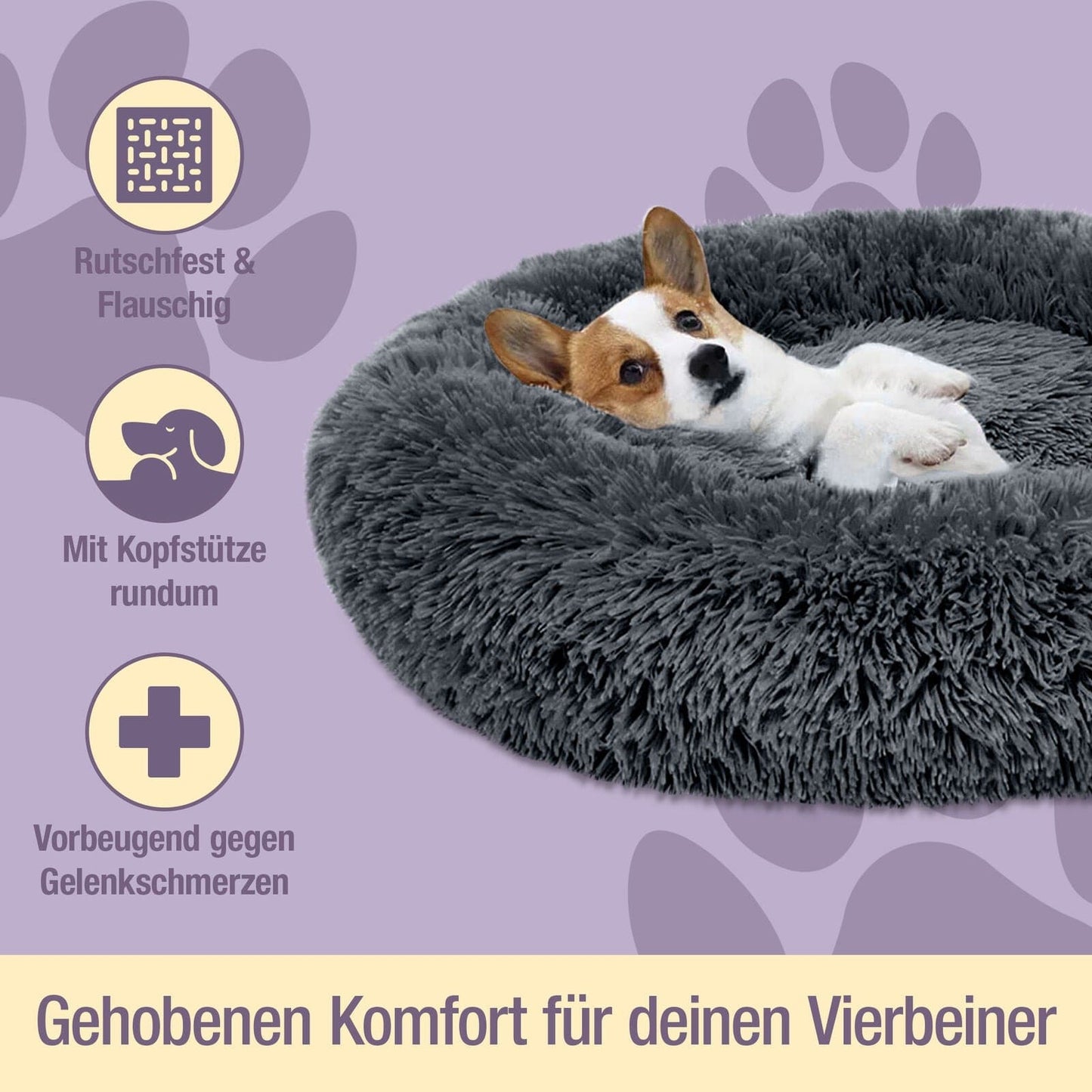 Hund schläft im Donut Hundebett Wolke 7

Flauschiges Hundekissen für kleine Hunde

