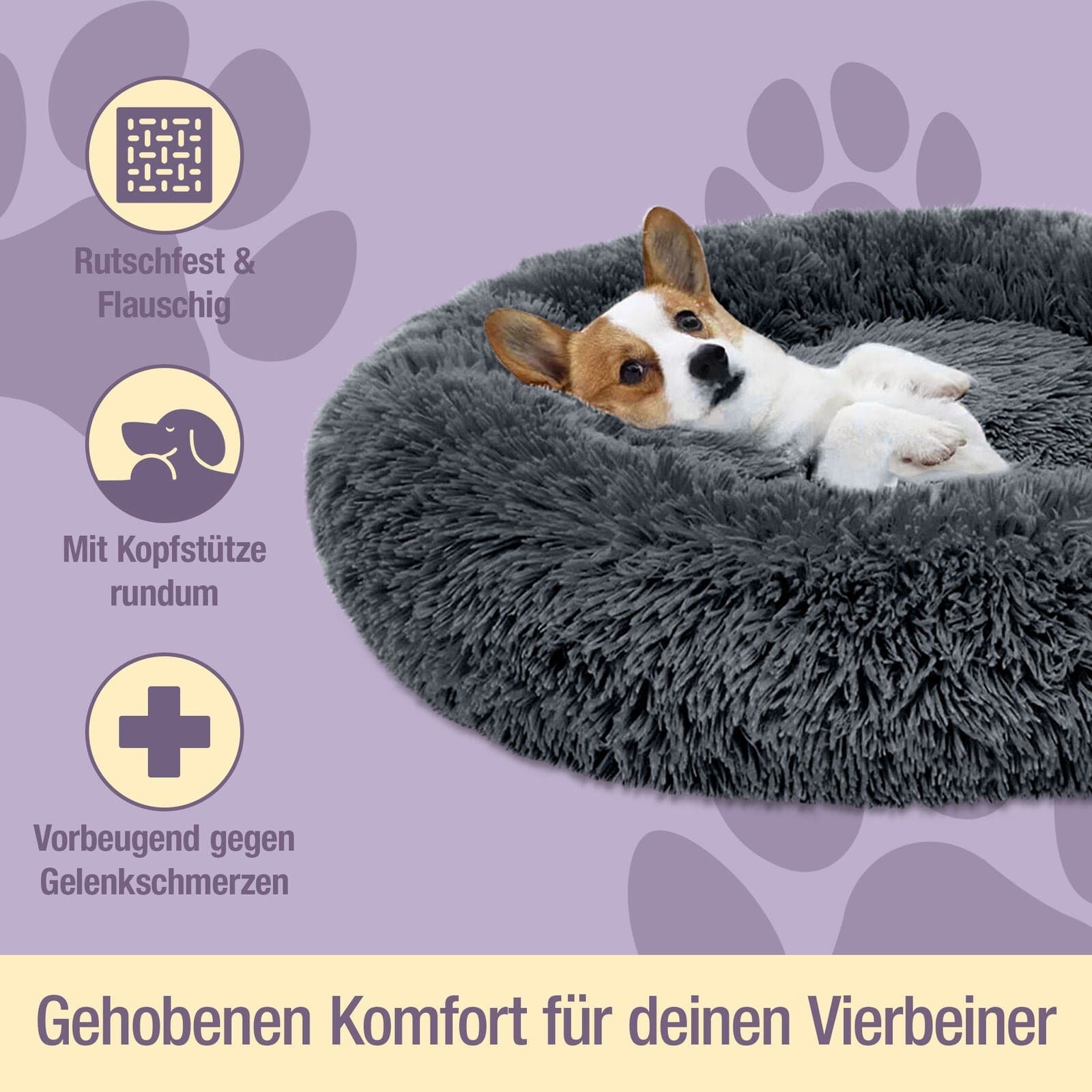 Hund schläft im Donut Hundebett Wolke 7

Flauschiges Hundekissen für kleine Hunde

